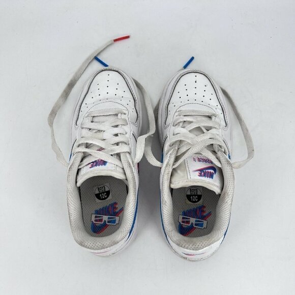 Nike Force 1 Lv8 Ksa 3d Glasses White Blue Red Youth Shoes CJ7160 100 Size 12C - Picture 10 of 12
